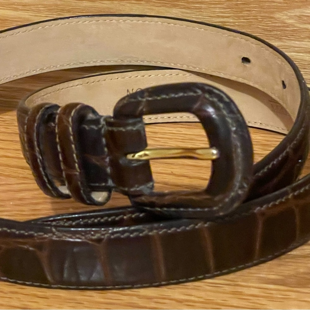 Nordstrom Italian Calfskin Leather Woman’s Belt Size M Made in USA Never Worn - Picture 4 of 16